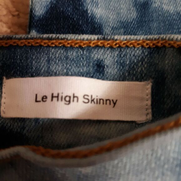 FRAME Women's Le High Skinny Jeans size 25 Acid Wash Distressed Raw Hemline EUC - Picture 6 of 7